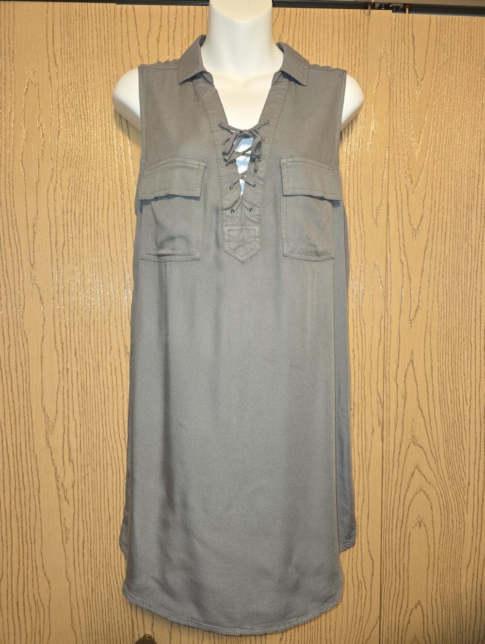 💥4/$25 S.O. Sleeveless Lace-Up Utility Shirt Dress M